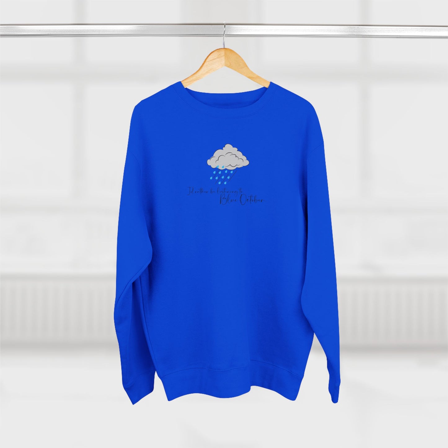 Cozy Rain Cloud Crewneck Sweatshirt — "I'm Fine, It's Fine" Minimal Graphic