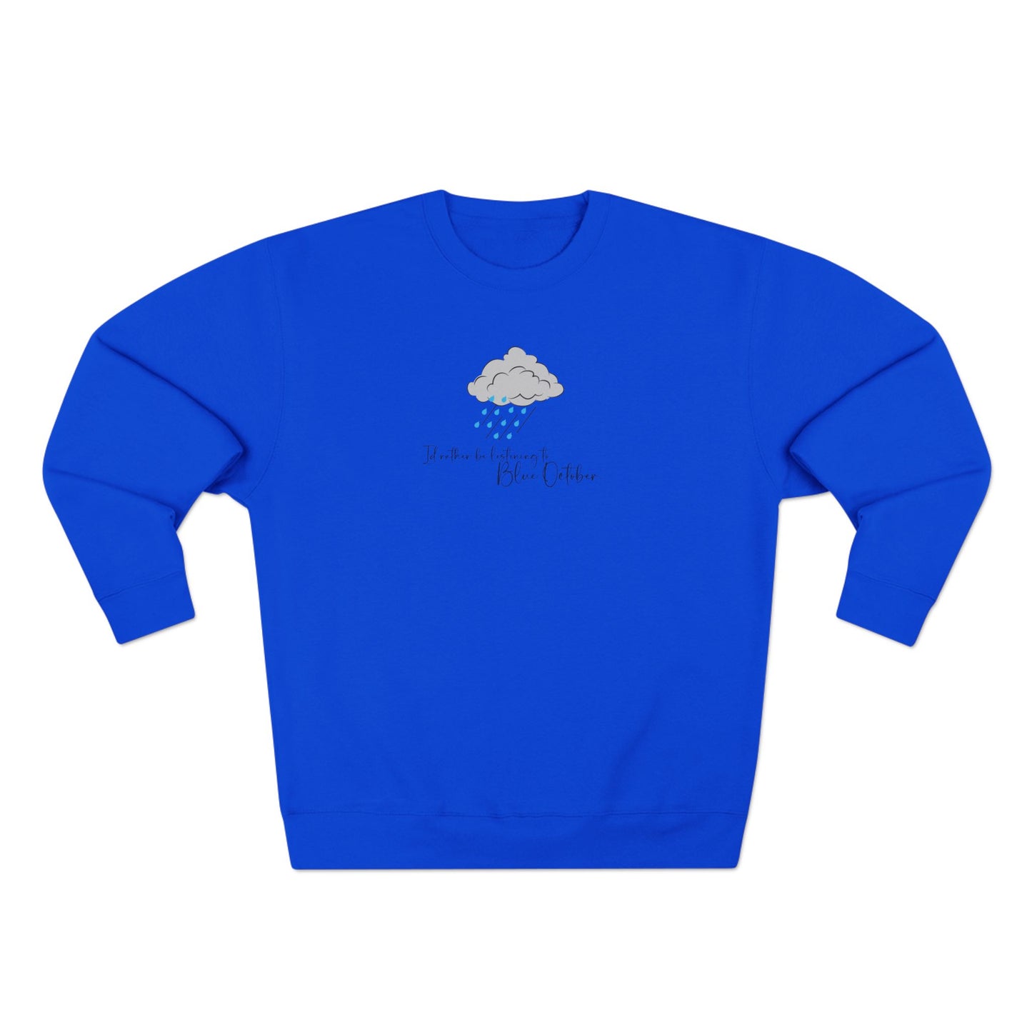 Cozy Rain Cloud Crewneck Sweatshirt — "I'm Fine, It's Fine" Minimal Graphic