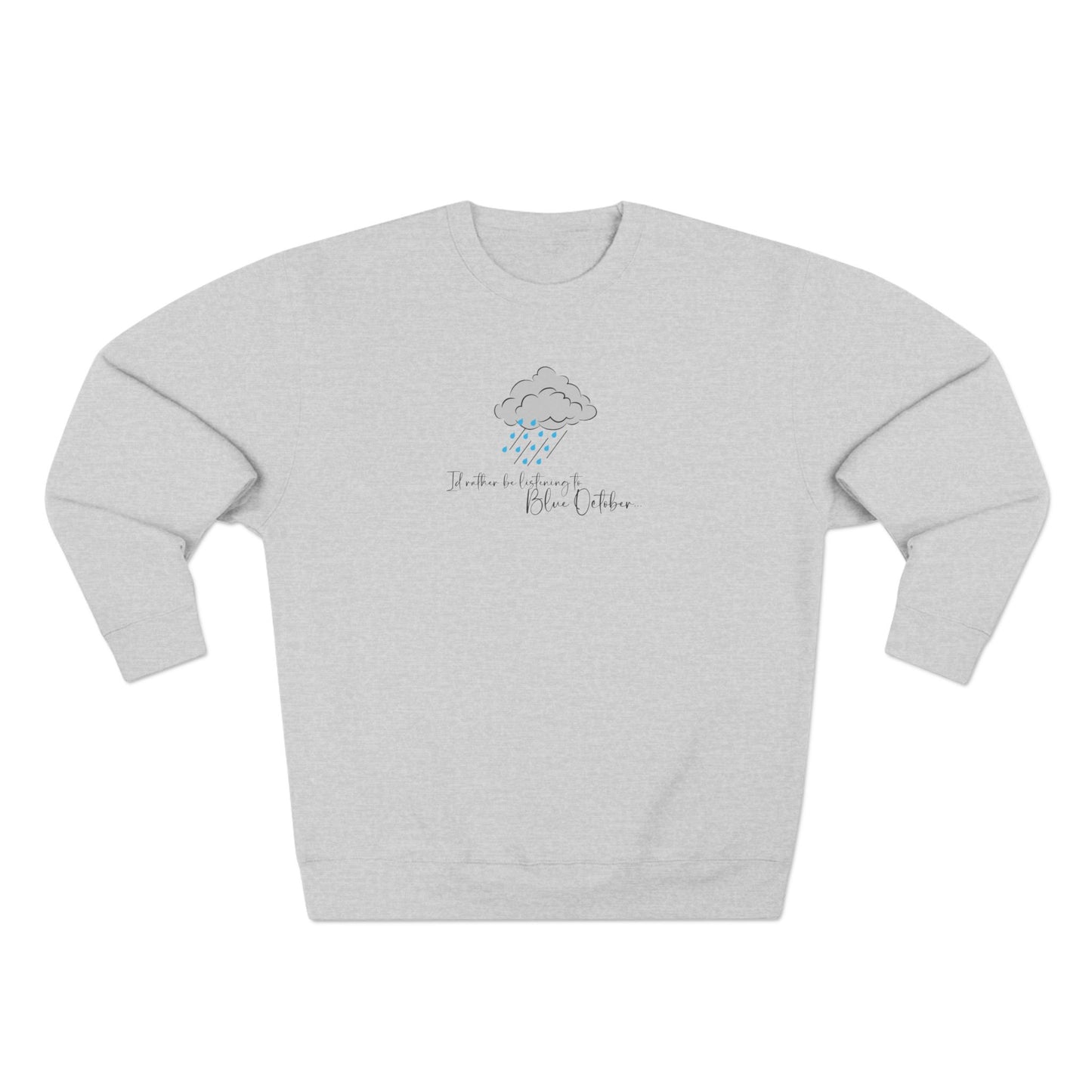 Cozy Rain Cloud Crewneck Sweatshirt — "I'm Fine, It's Fine" Minimal Graphic