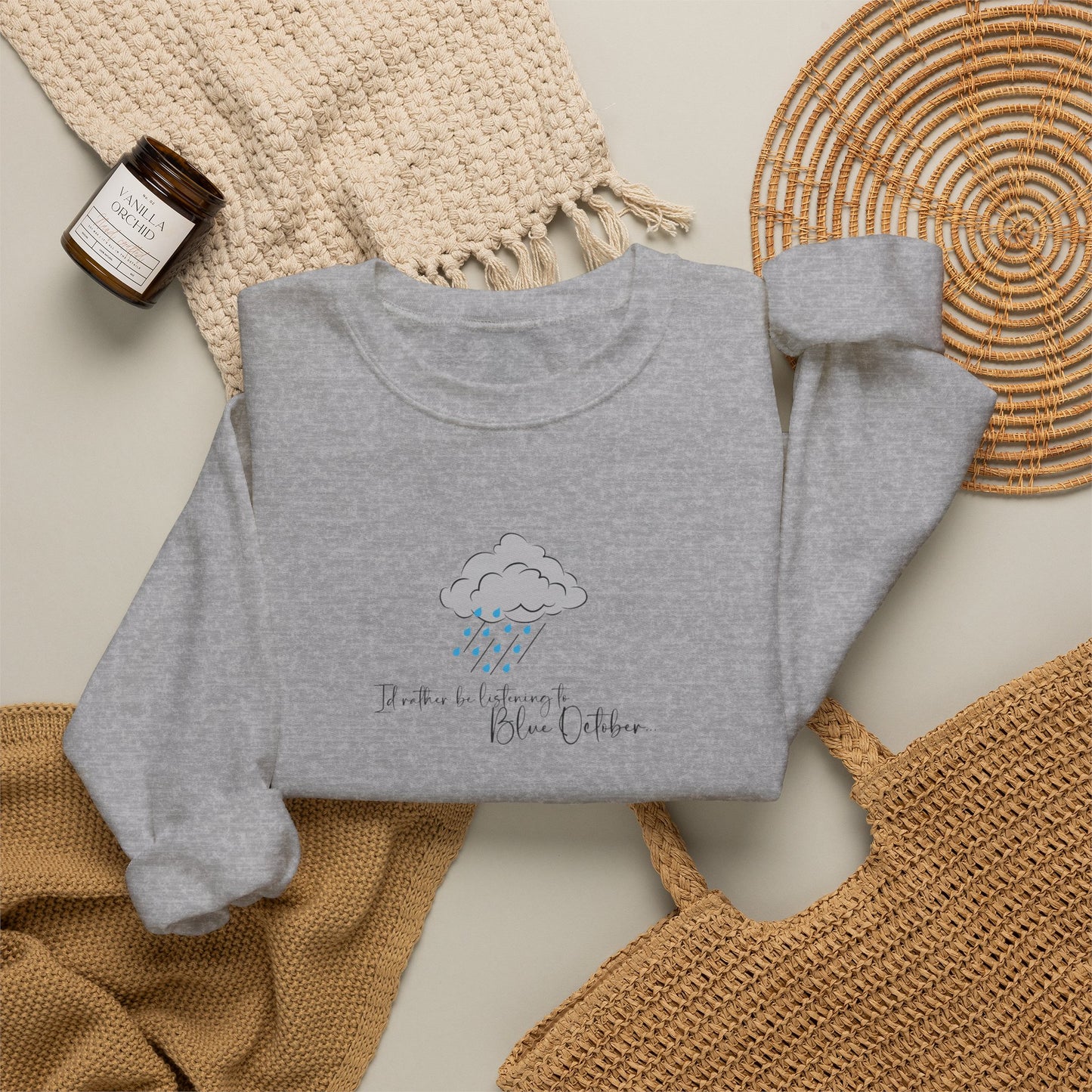 Crewneck Sweatshirt — ‘Remember to Breathe’ Cloud Comfort Graphic