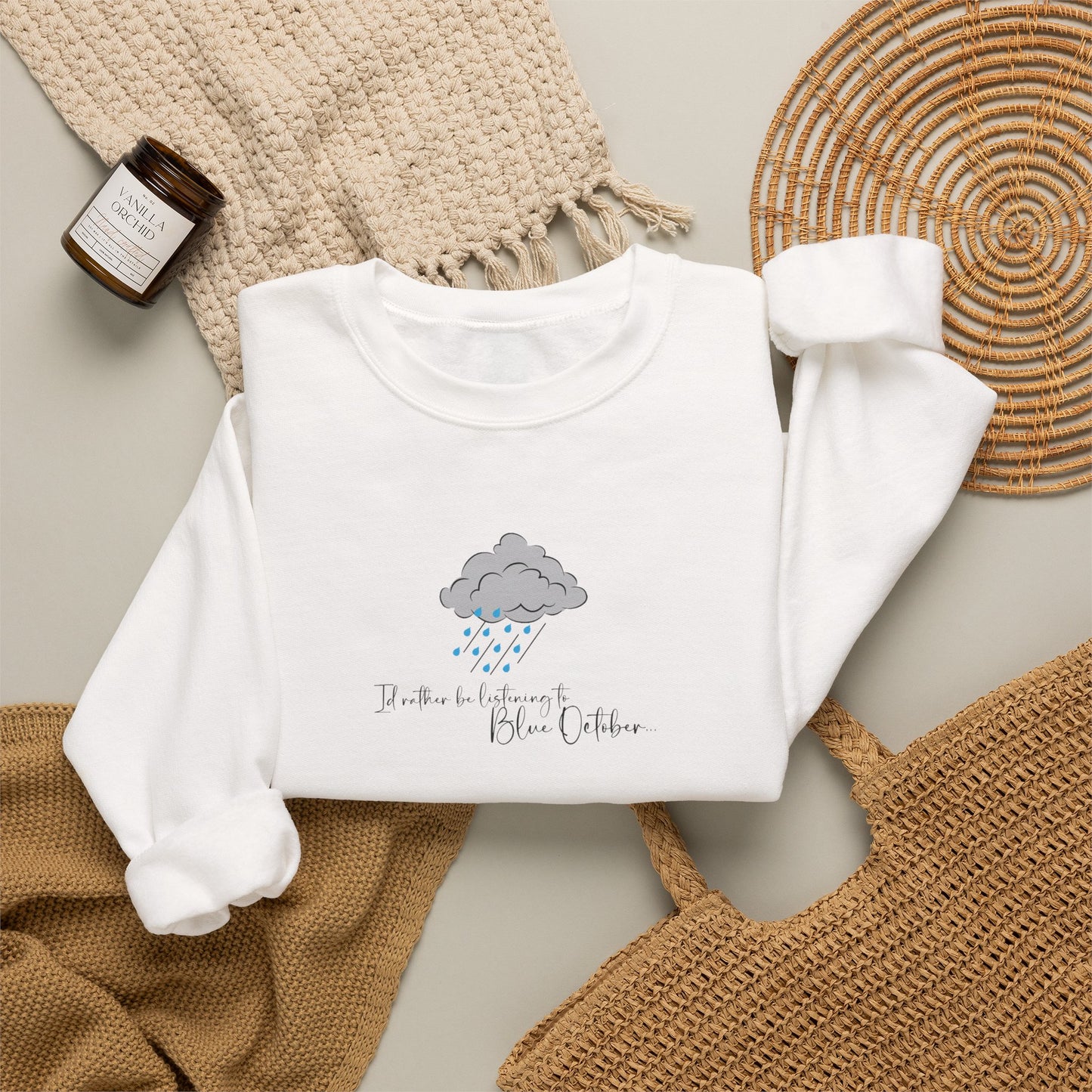 Crewneck Sweatshirt — ‘Remember to Breathe’ Cloud Comfort Graphic